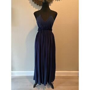 PAPAYA Backless Maxi Dress Blue Sz S Mermaid Core Fairy Core Sexy Coquette Boho
